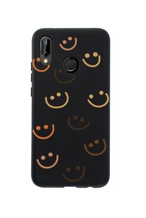 Huawei P20 Lite Smile Premium Silikonlu Siyah Telefon Kılıfı MCHP20LSML