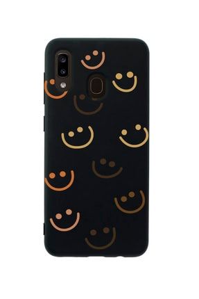Samsung A20 Smile Premium Silikonlu Siyah Telefon Kılıfı MCSAMA20LSML
