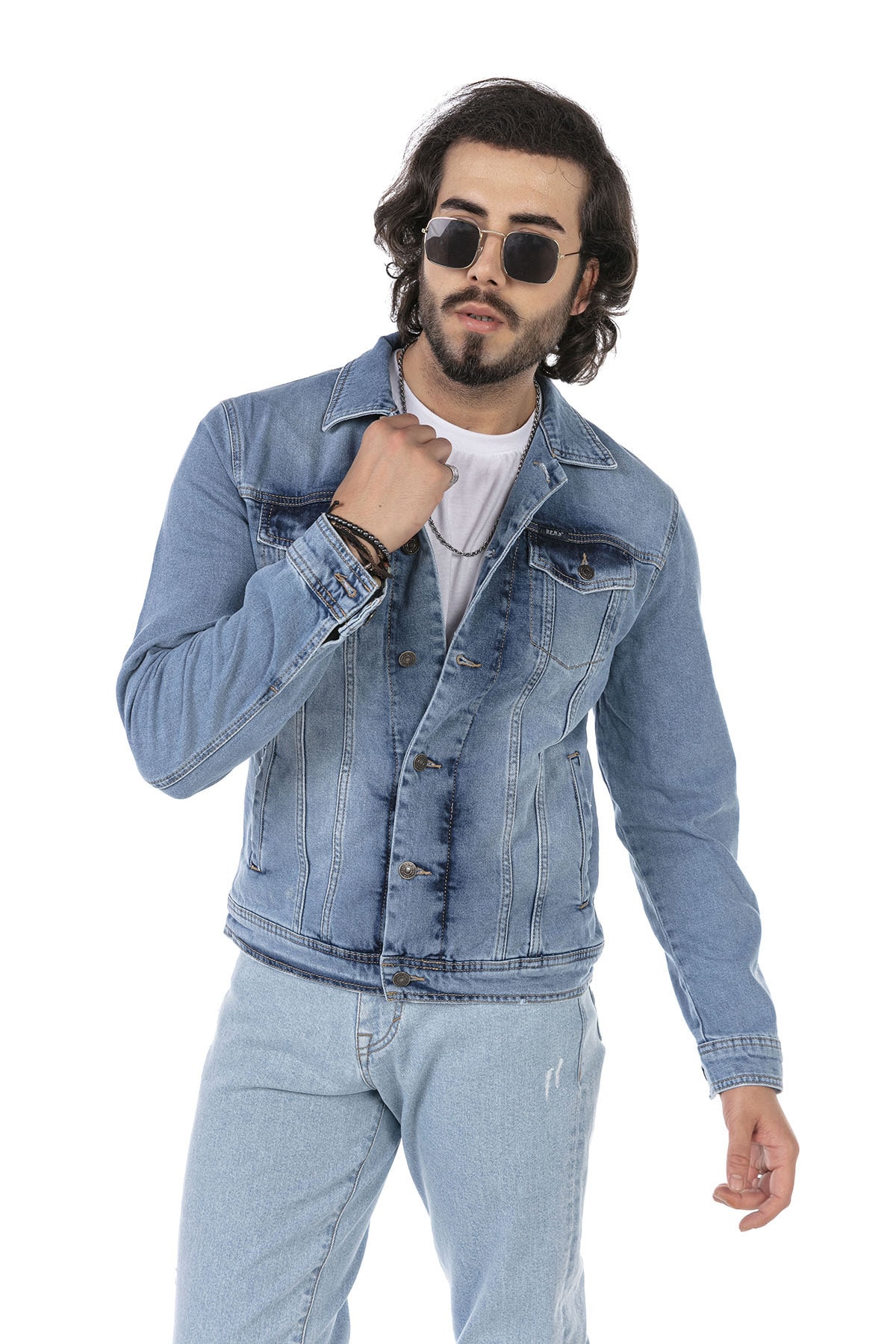 کاپشن مردانه آبی DPR's JEANS | 156 ESKİTME MONT اورجینال - تصویر 5