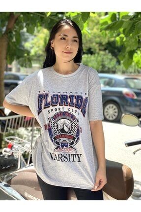 Kadın Gri Florida Oversize T-shirt Rlxflorida2