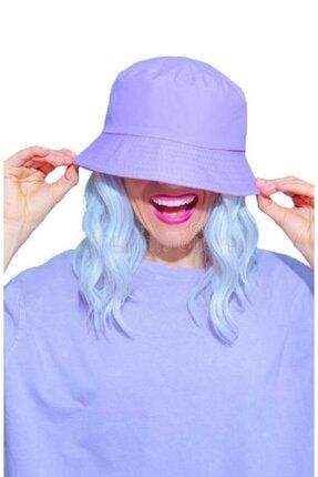 Düz Lila Bucket Hat Balıkçı Kova Şapka Unisex BALIKCI-MEGA-SAPKA