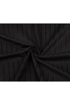 Çizgili Likralı Tok Kadife Kumaş Siyah BHR00001