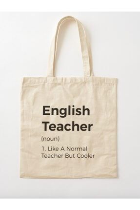 English Teacher - Ingilizce Öğretmeni Ham Bez Omuz Çantası PeraHam9