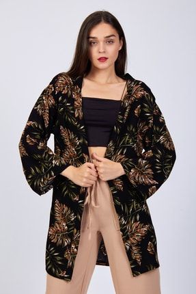 Kadın Siyah Multi Desenli Kimono 30003130