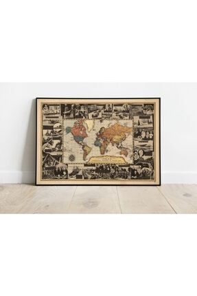 2. Dünya Savaşı Olayları Haritası Sanatsal Duvar Dekorasyon Poster 60x90cm. AMC139