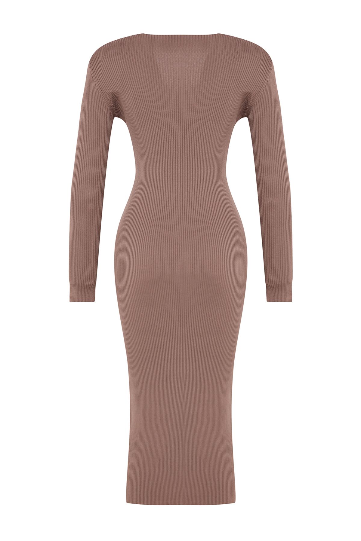Trendyol Collection-Knitwear Midi Bodycon Dress - Brown, TWOAW25EL00045 7