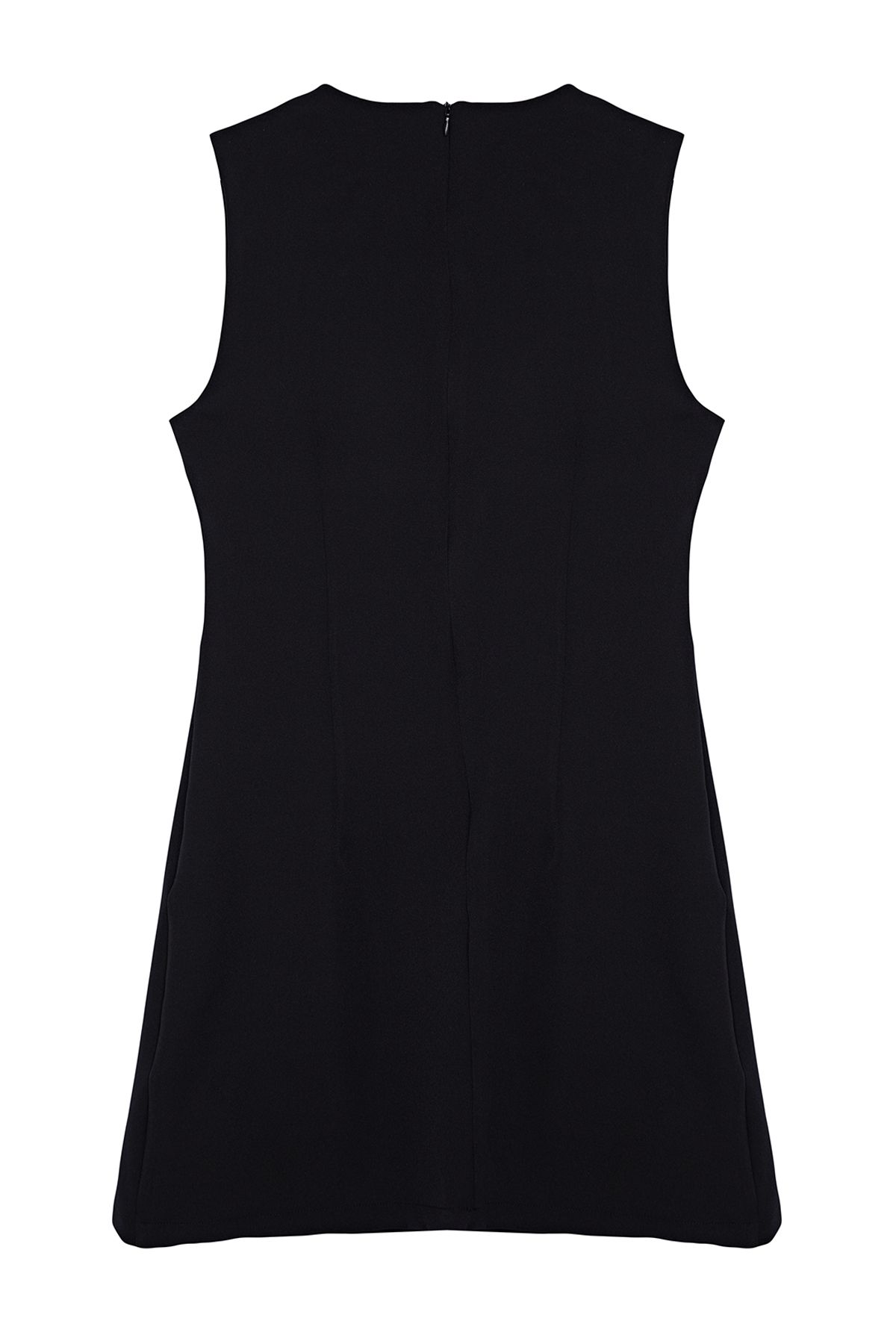 Trendyol Collection-Mini rochie țesută neagră, cu croială dreaptă, detaliată cu nasturi TWOSS24EL00704 7