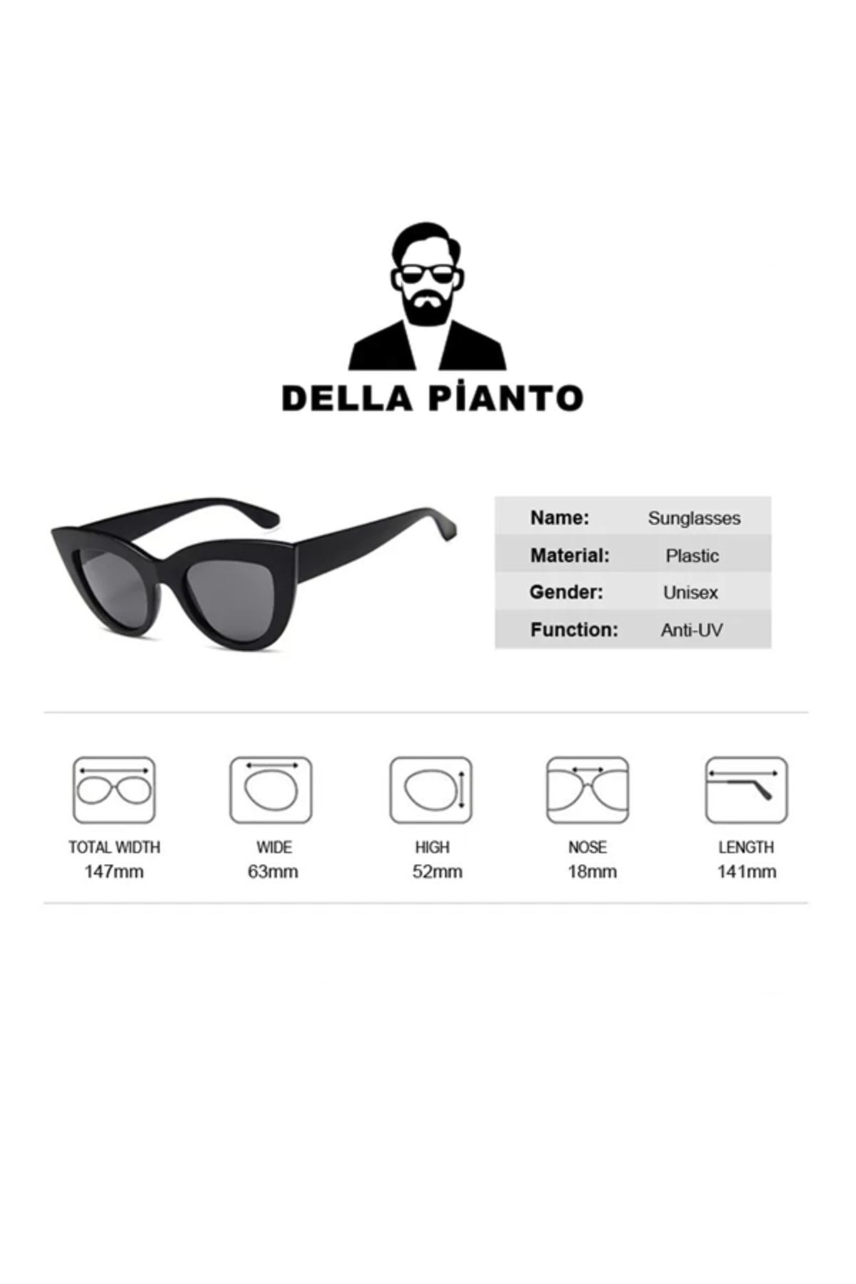Della Pianto-Women's Brown Cat Eye Sunglasses 5