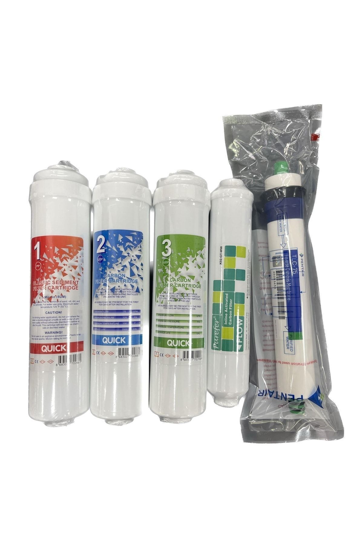 Pentair Water Purifier Filter - Set of 5 Purefer Post Carbon