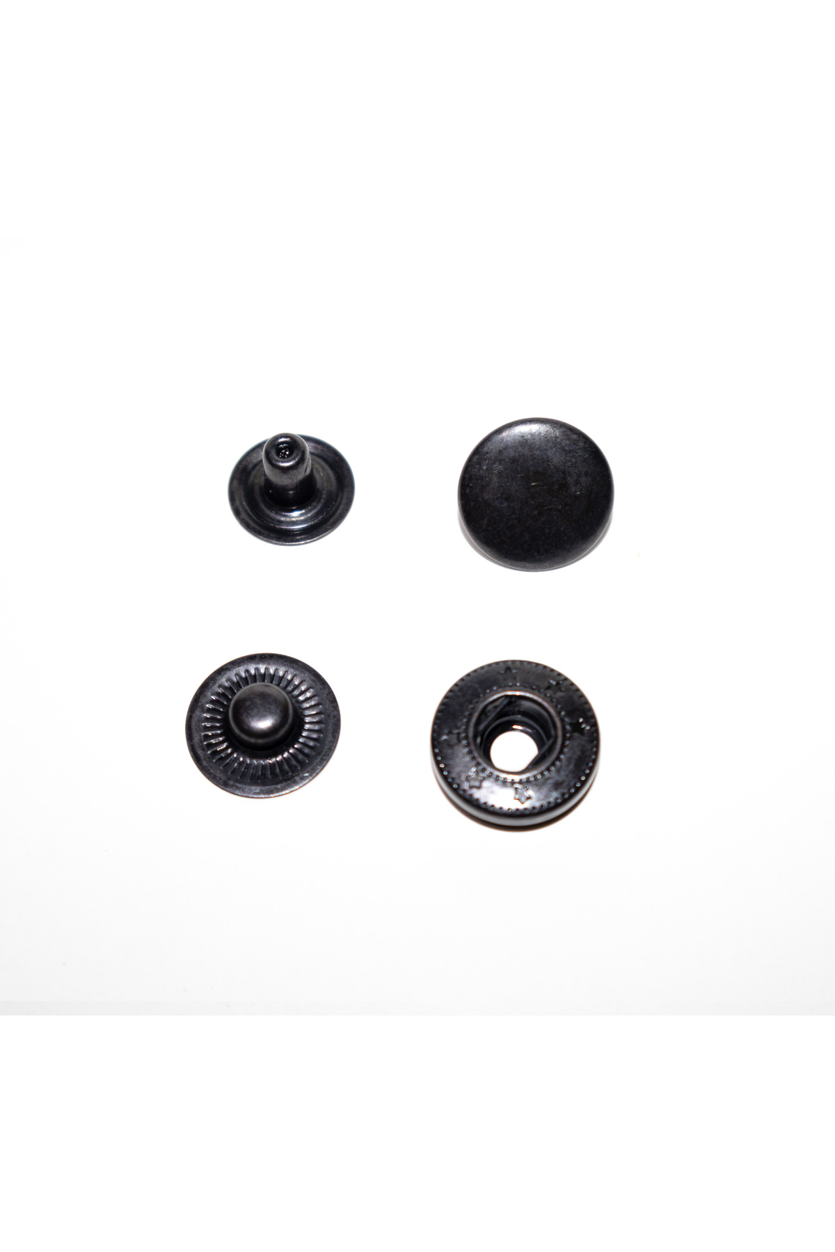 1.5 Cm Snap Fastener 61 No Alpha 25 Set ( Oxide )