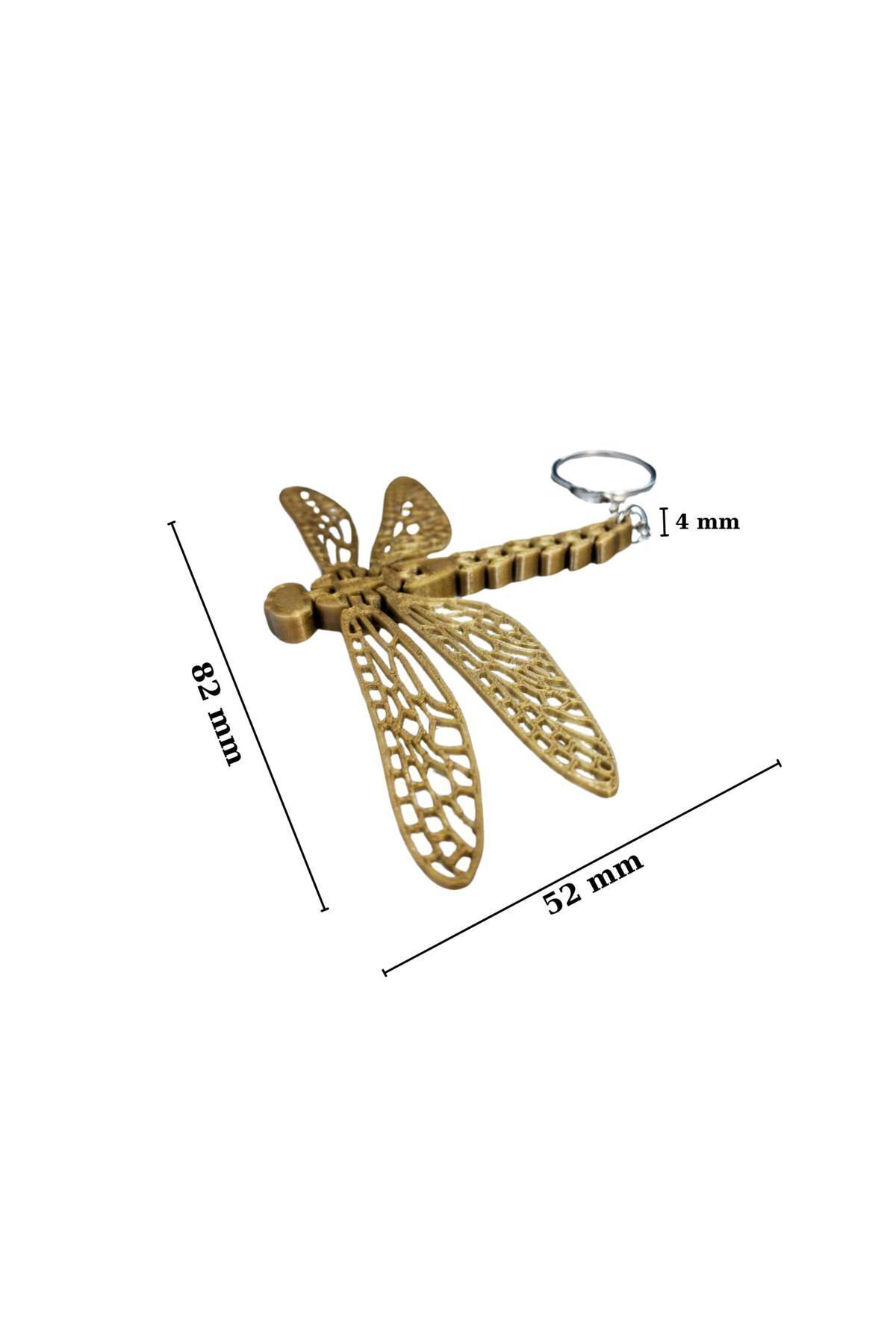 Tesseract-Gold Color Animated Dragonfly Keychain 4