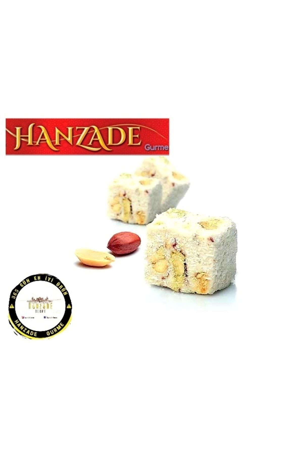 Duble Fıstıklı Çifte Kavrulmuş Hanzade Afyon Lokum 500 gr Üstün Lezzet