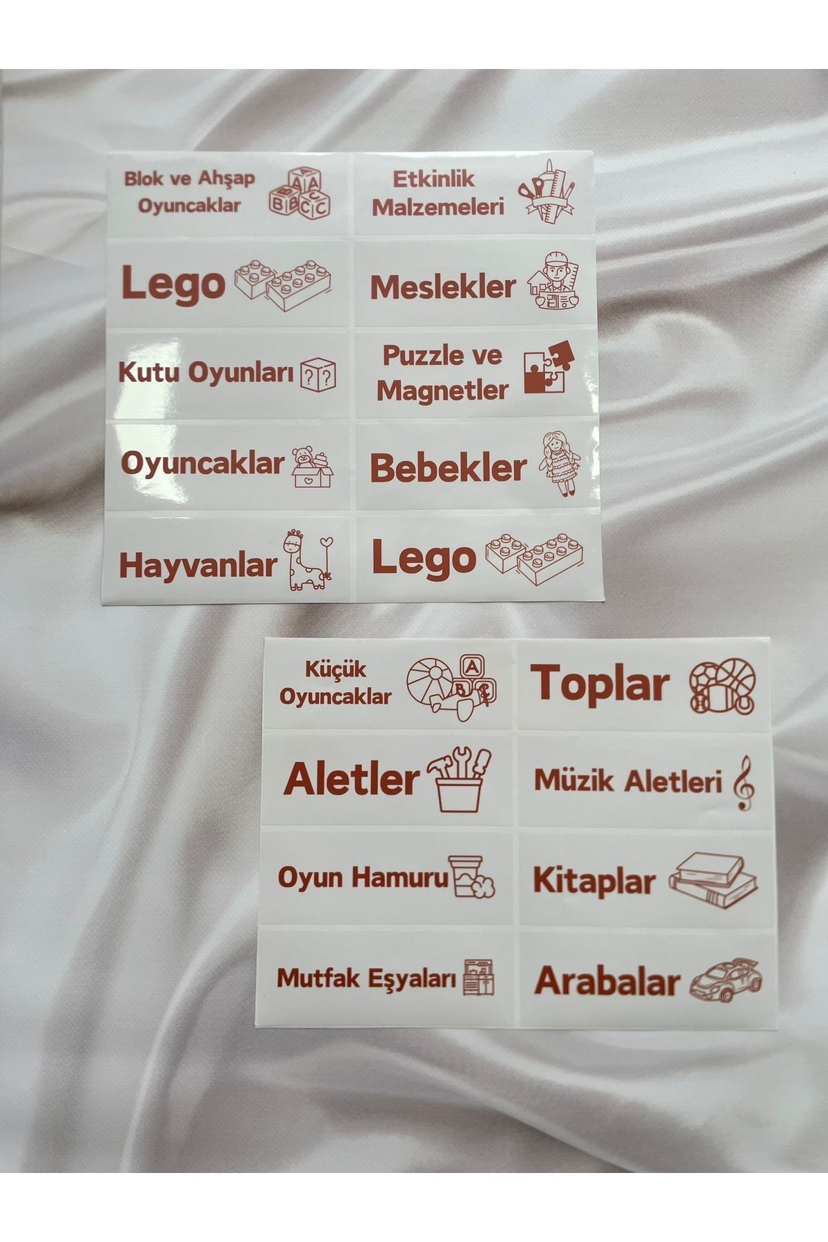 eylülün etiket fabrikası Etichetă De Categorie Dulap De Jucării - Organizator Cutie De Jucării Etichetă Transparentă Imprimată Maro - 18 Buc - One