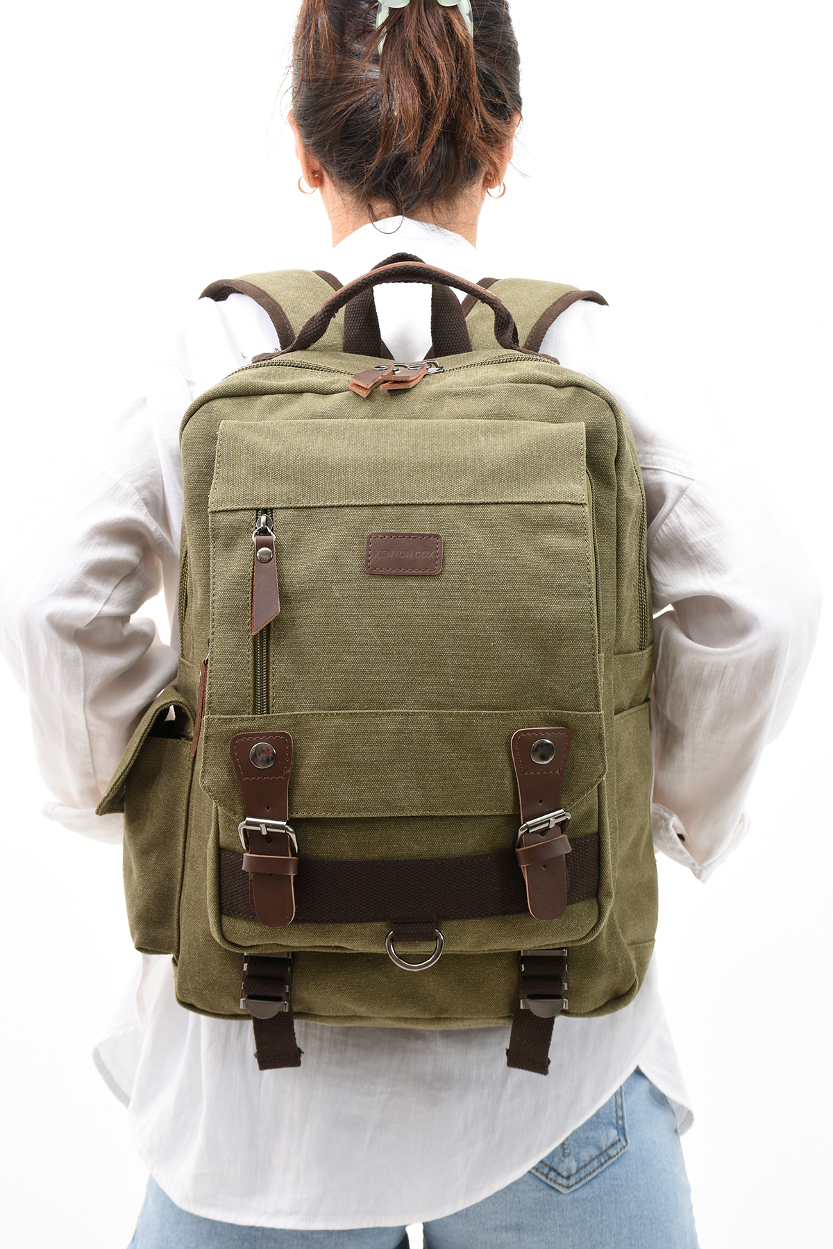 کوله پشتی زنانه خاکی By Hakan | 24ubyh0028 اورجینال - تصویر 7