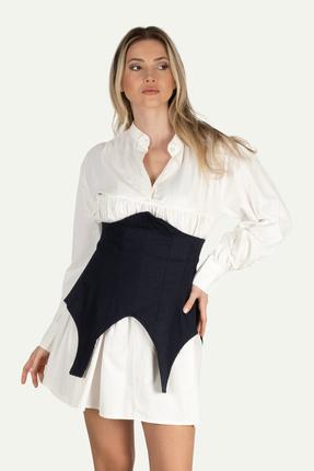 RUCHA Gabardin Kurdele Detaylı Korse