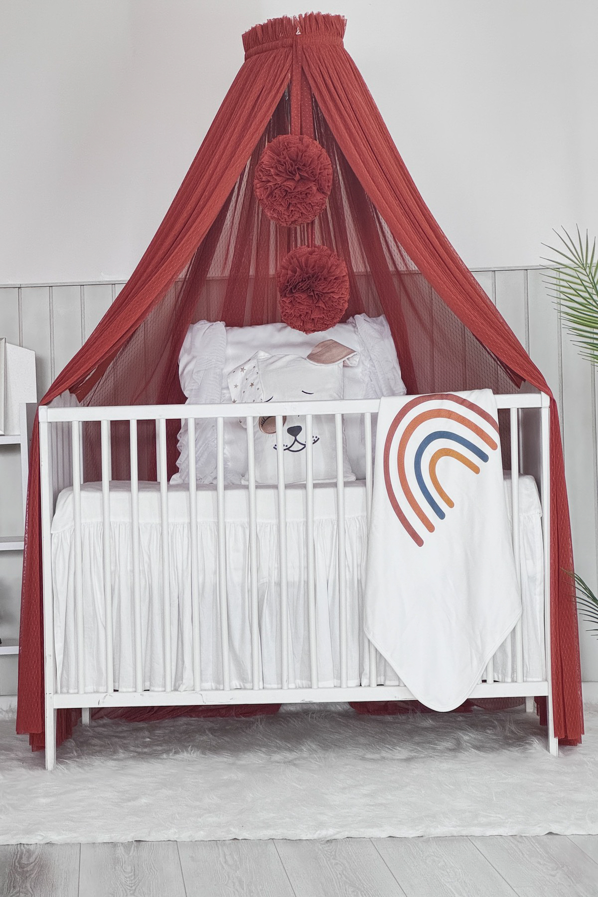 Miniden Tarçın Puantiyeli Aparatlı Beşik Cibinliği