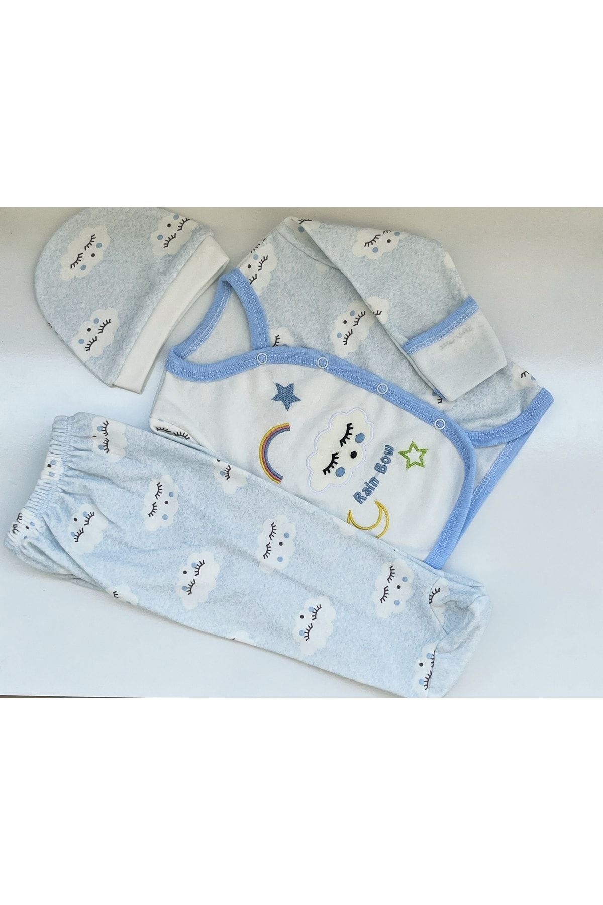 ست نوزادی پسرانه – دخترانه آبی anne dokunuşu gibi KUZUM BEBE | Kzmbulut اورجینال - تصویر 3