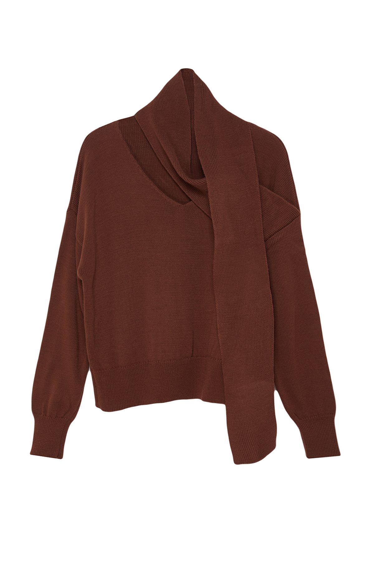 Trendyol Collection-Schal Strickpullover Braun - TWOAW25KZ00067 6