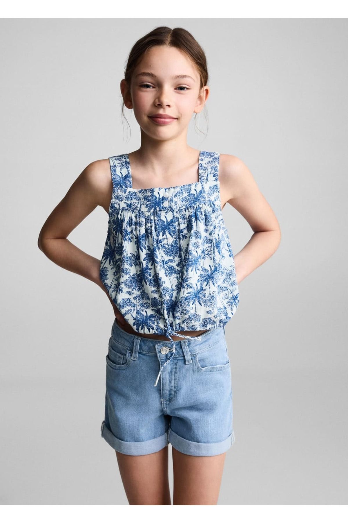 MANGO Kids Джинсовые шорты Roll-up 67036011