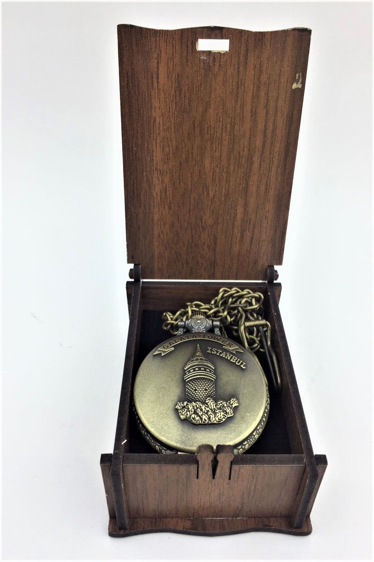 ساعت جیبی زنجیری برجسته کوارتز با طراحی رترو برج گالاتا