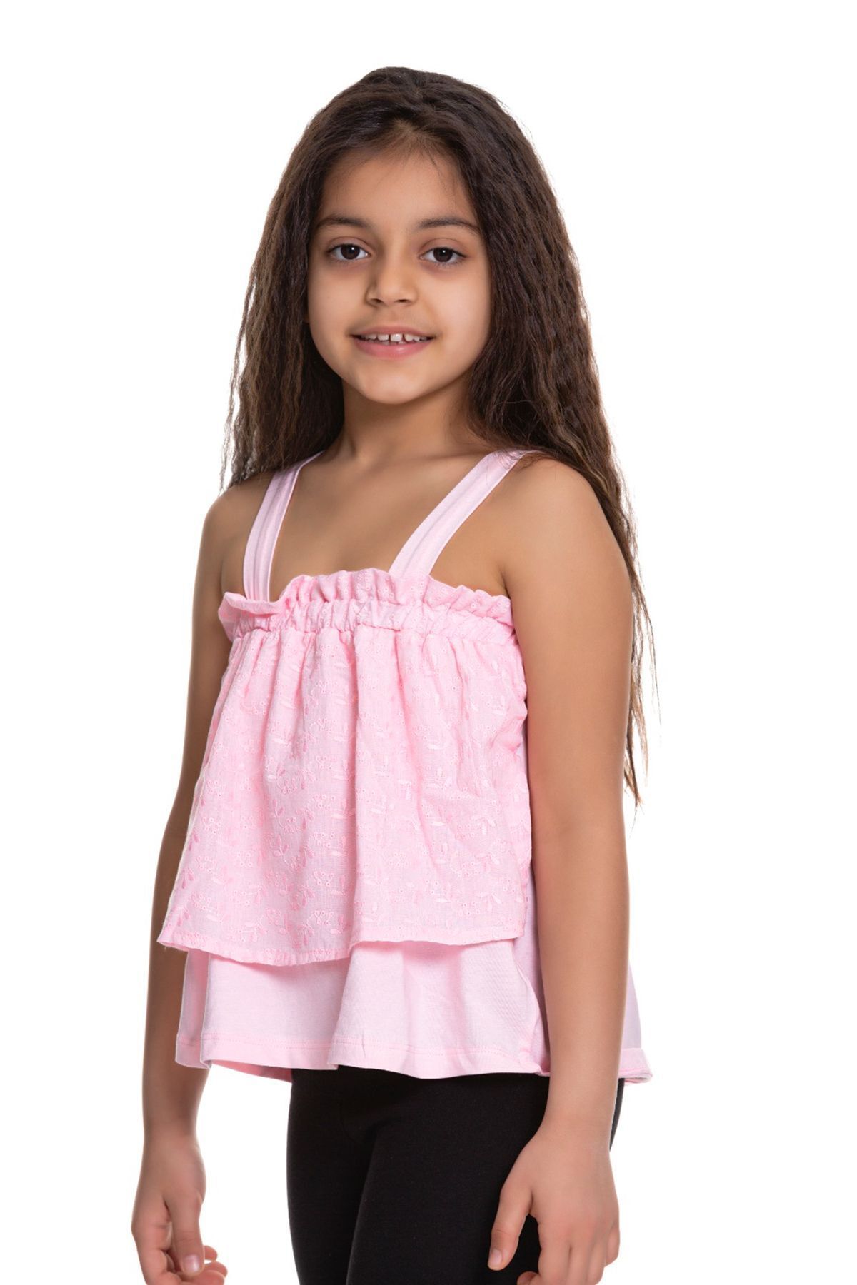 Pop Fashion-Floral Patterned Girl's Blouse with Shoulder Strap 3