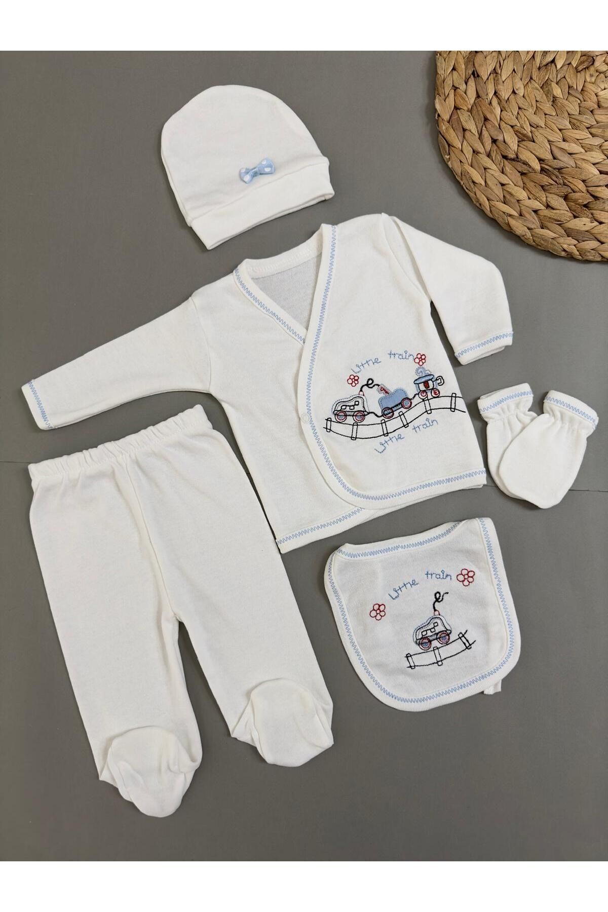 ست نوزادی پسرانه – دخترانه آبی Petite Ponpon Baby | 3015 اورجینال - تصویر 2