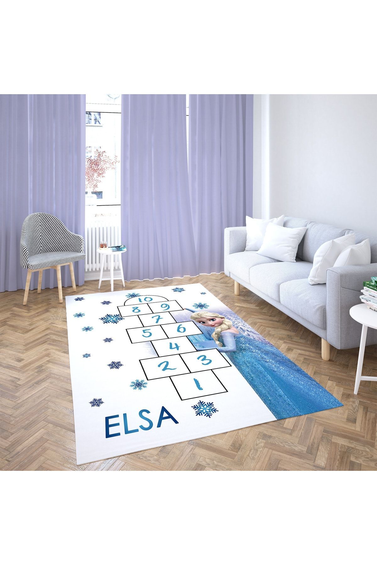 EVSEHOMES Elsa Dijital Baskı Kalın Taban Halı fotoğrafı 4 (önizleme)