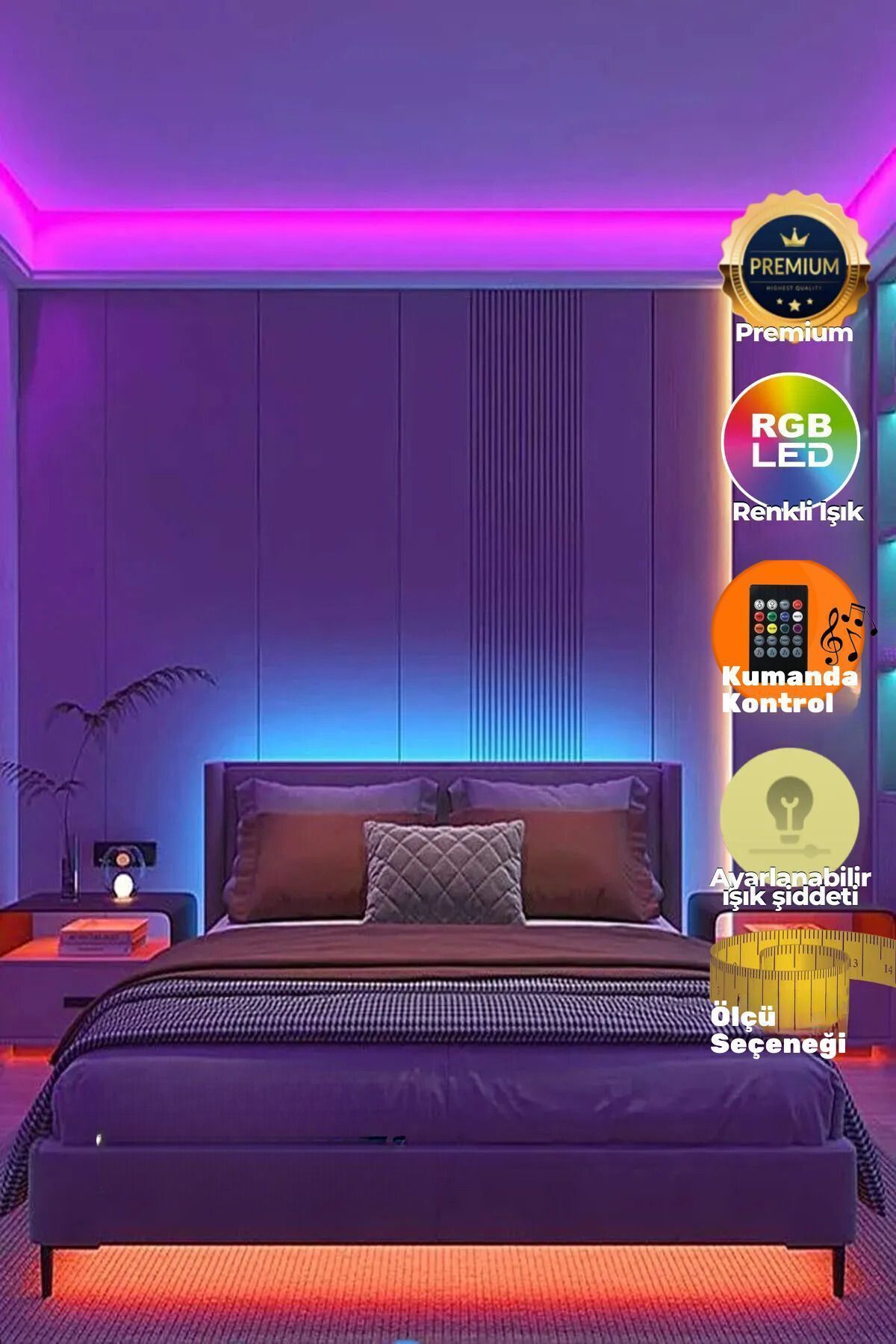 neeko-قابس شريط LED RGB بطول 2 متر - حساس للصوت والموسيقى 2