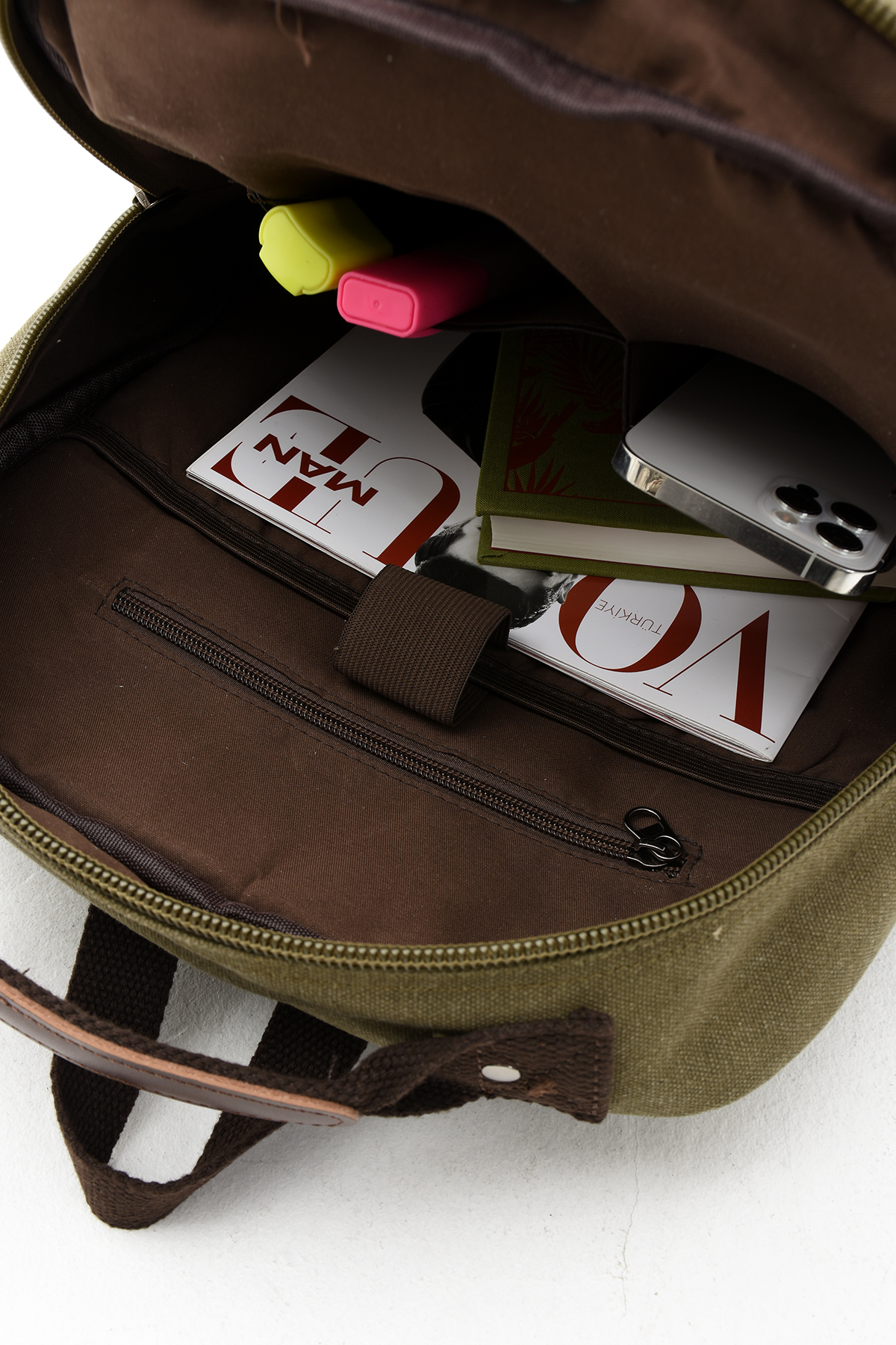 کوله پشتی زنانه خاکی By Hakan | 24ubyh0028 اورجینال - تصویر 5