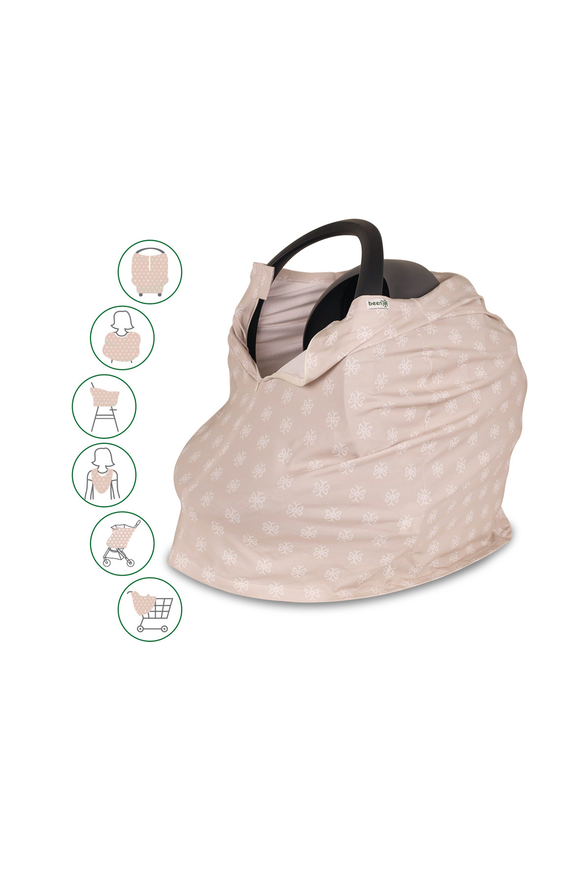 Been Mama Sandalyesi Minderi + Ana Kucağı ve Emzirme Örtüsü +Pratik Alt Değiştirme Matı Set fotoğrafı 4 (önizleme)