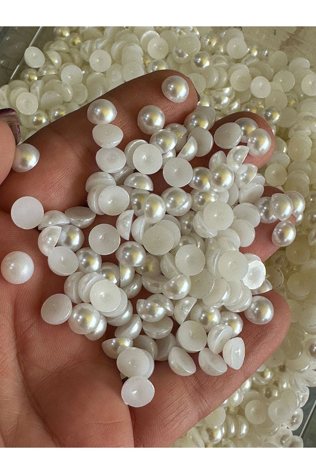 8 MM 20 GR SOYULMAZ YAPIŞTIRILABİLİR  BEYAZ İNCİ BONCUK