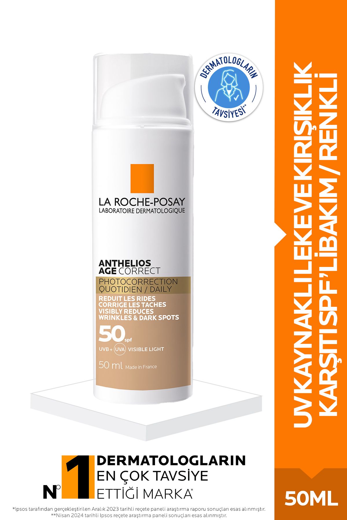 La Roche Posay Anthelios Age Correct Spf50+ Солнцезащитный крем для лица против пятен и морщин, 50 мл L394960