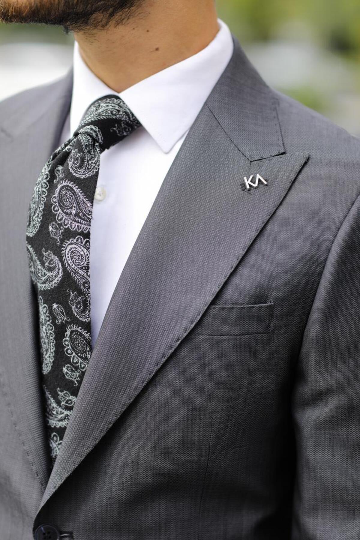 ژاکت مردانه خاکستری Kadir Büyükkaya | KAV5025W اورجینال - تصویر 7