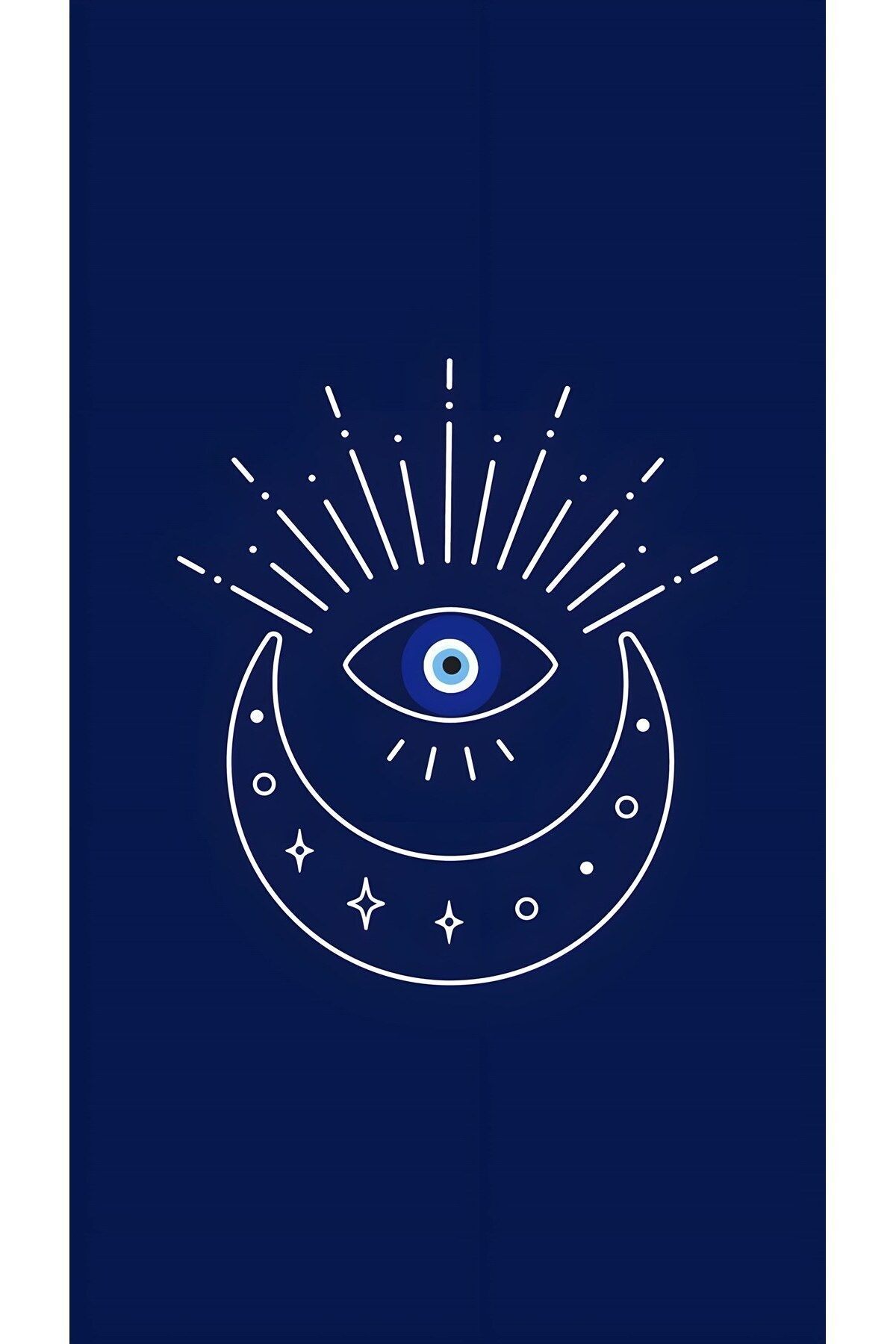 on the clouds-Abstract Pattern Moon And Eye Evil Eye Bead Washable Non-Slip Base Stain Resistant Yoga Mat Pilates Mat 2