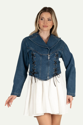 RUCHA Denim Korse Detaylı Ceket