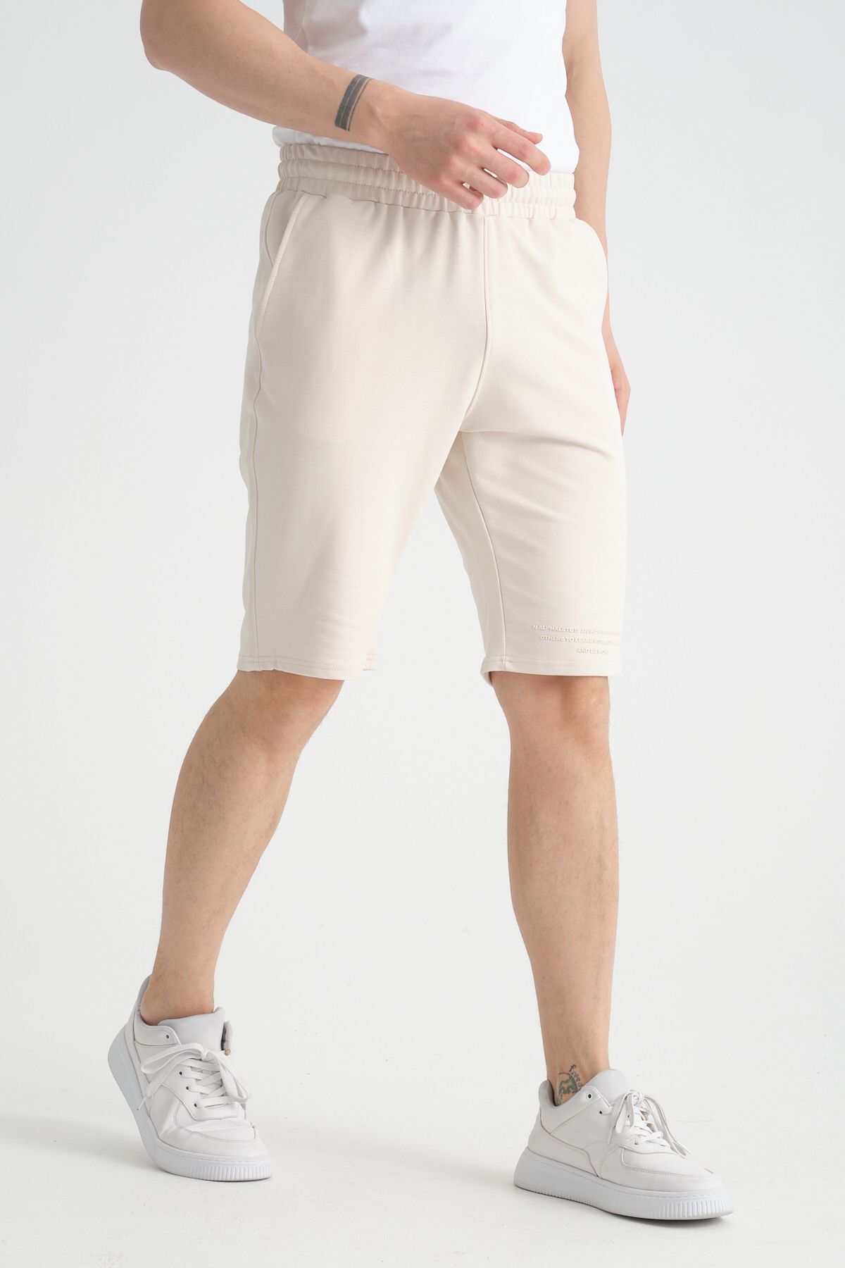 Shooter-Stone Color Men's Shorts - Regular Fit and Print Detail 3