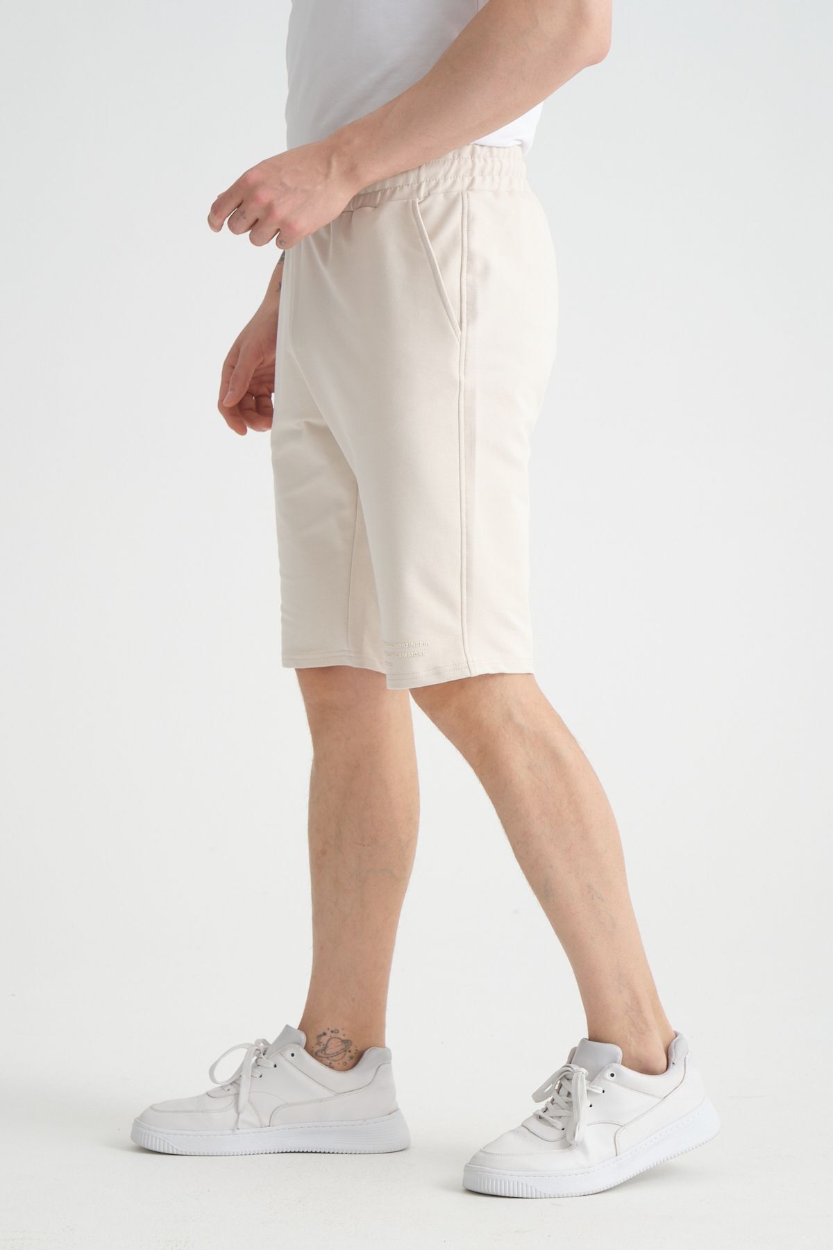 Shooter-Stone Color Men's Shorts - Regular Fit and Print Detail 5