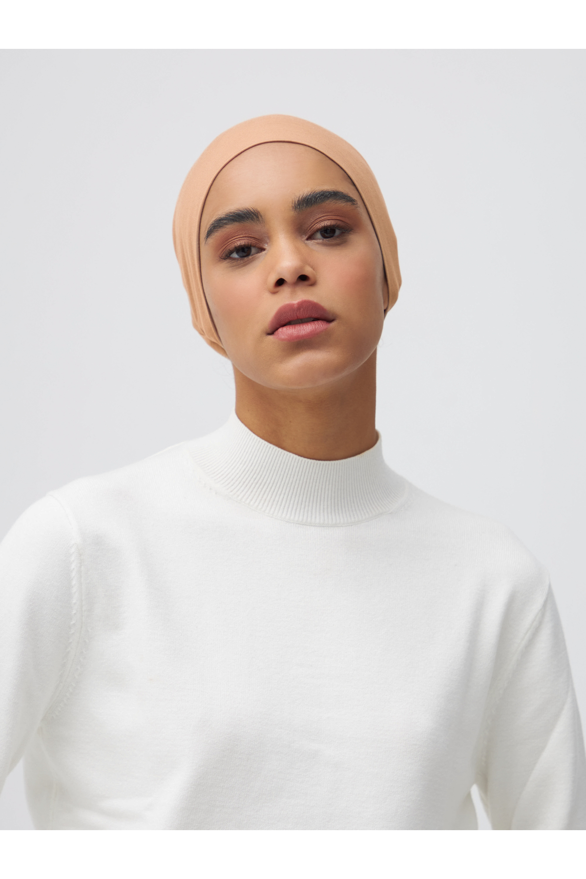 Tie Flat Bonnet | Color: Beach Beige | Underscarf