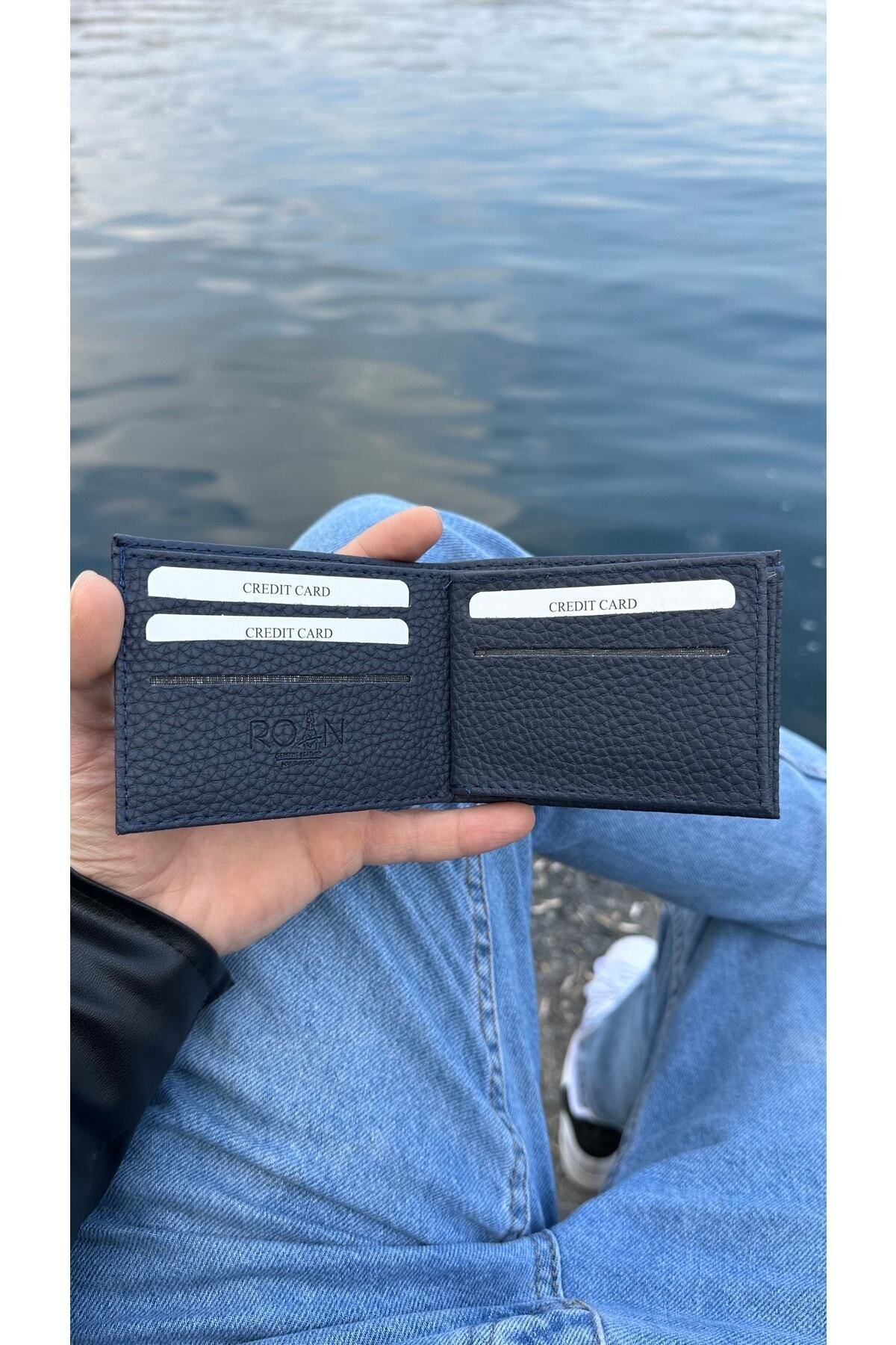 کیف پول مردانه آبی سرمه ای Roan | 1009450000000 اورجینال - تصویر 4