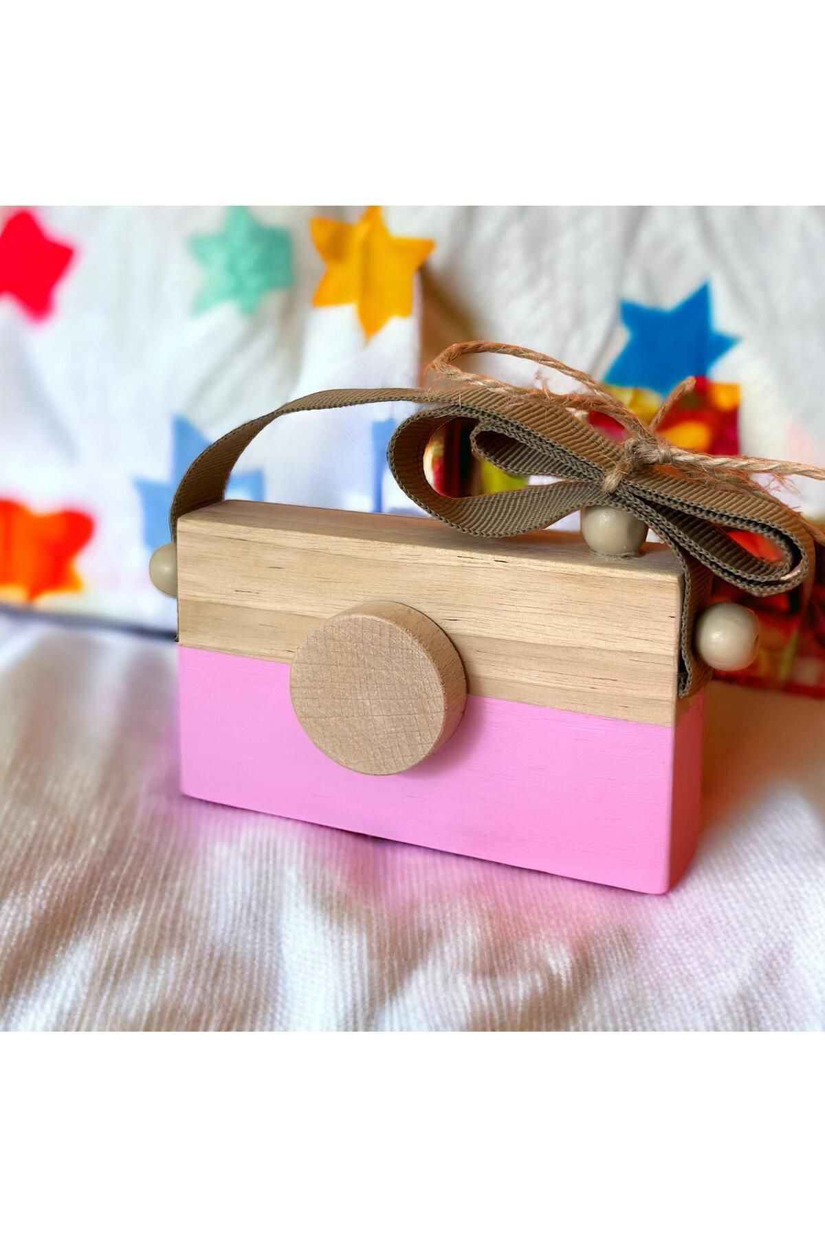 ENCİVA Ahşap Waldorf Fotoğraf Makinesi, Eğitici Bebek Kamera Oyuncağı ,Bebek Odası Dekoru Hediyelik fotoğrafı 3 (önizleme)