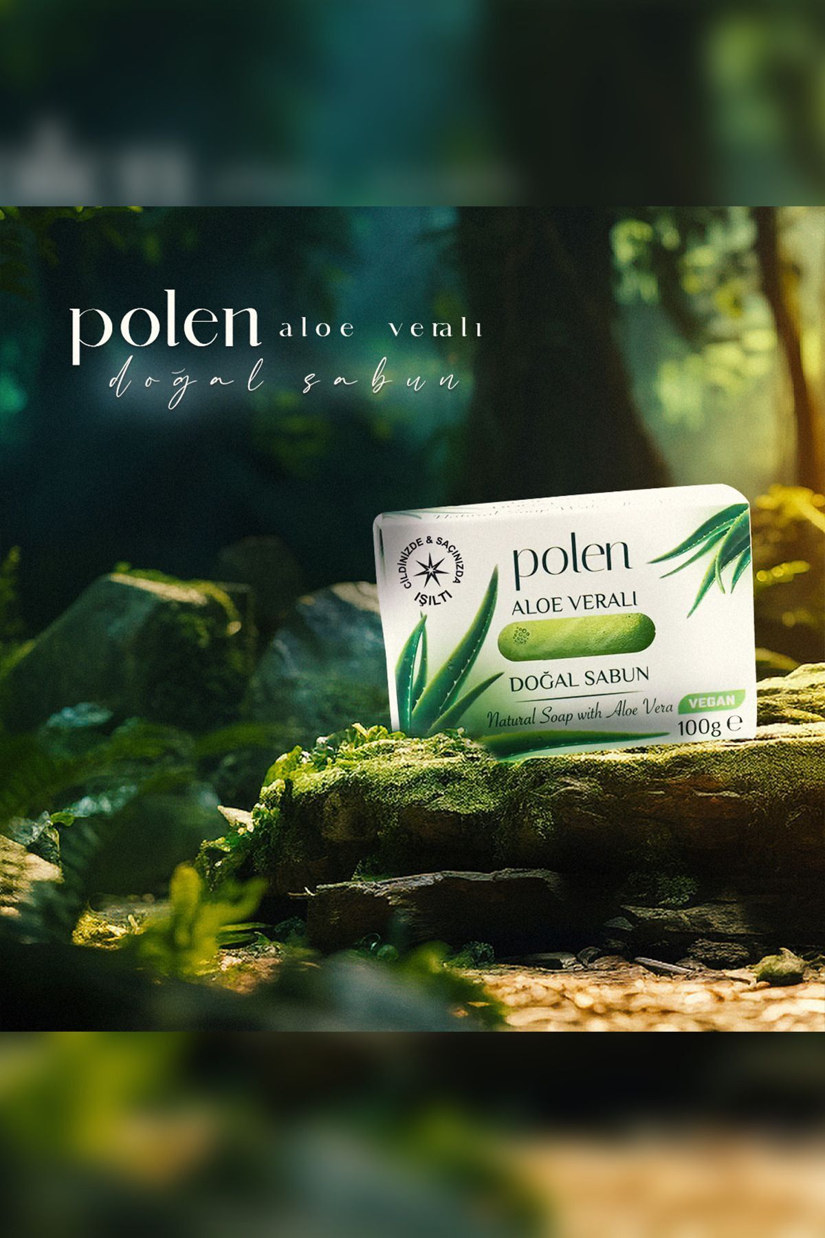 صابون طبیعی با آلوئه ورا 100 گرم بسته 2 POLEN