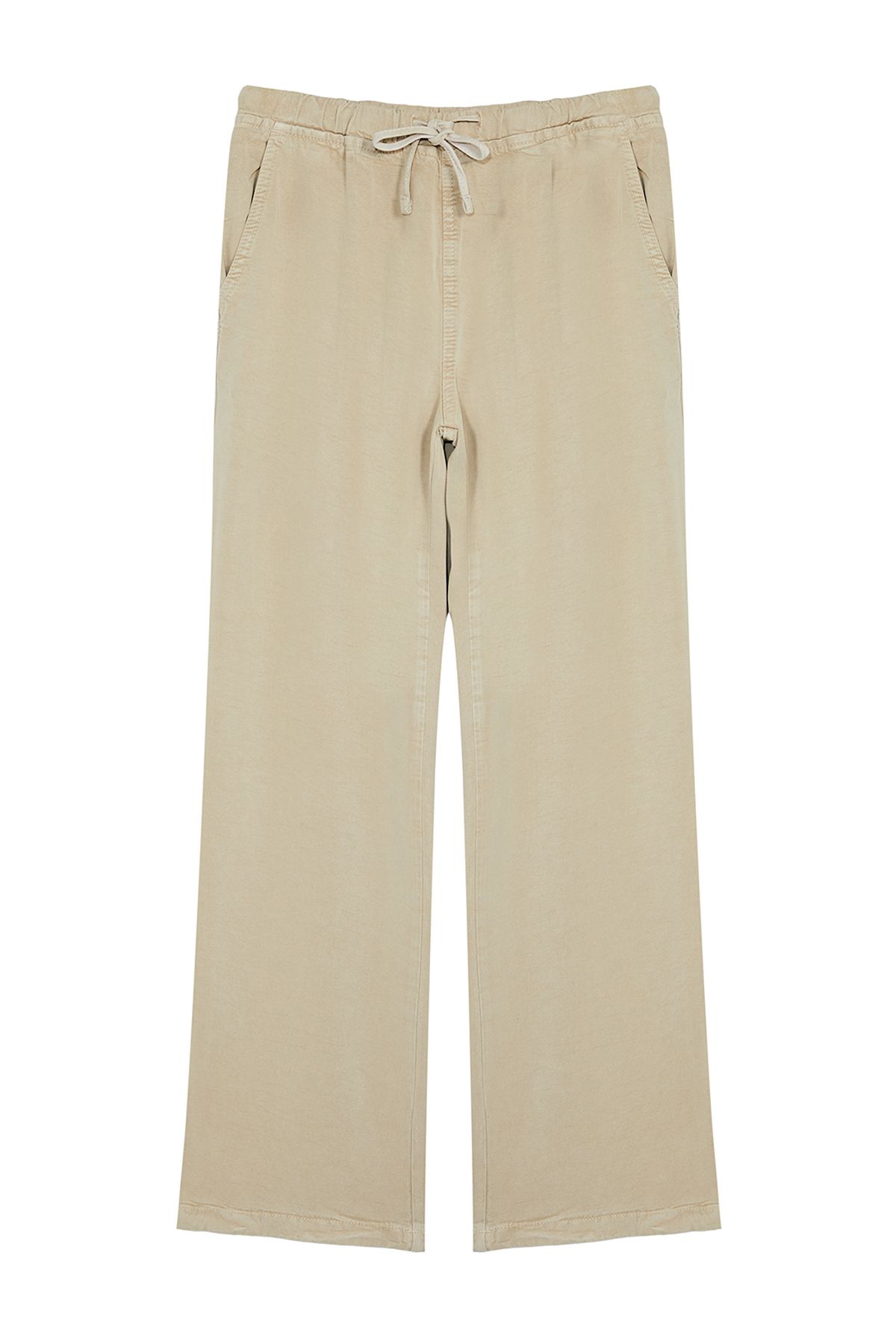 Trendyol Collection-Beigefarbene elastische Jeans mit hoher Taille – 100 % Tencel ™ , Nachhaltiges TWOSS24JE00203 6
