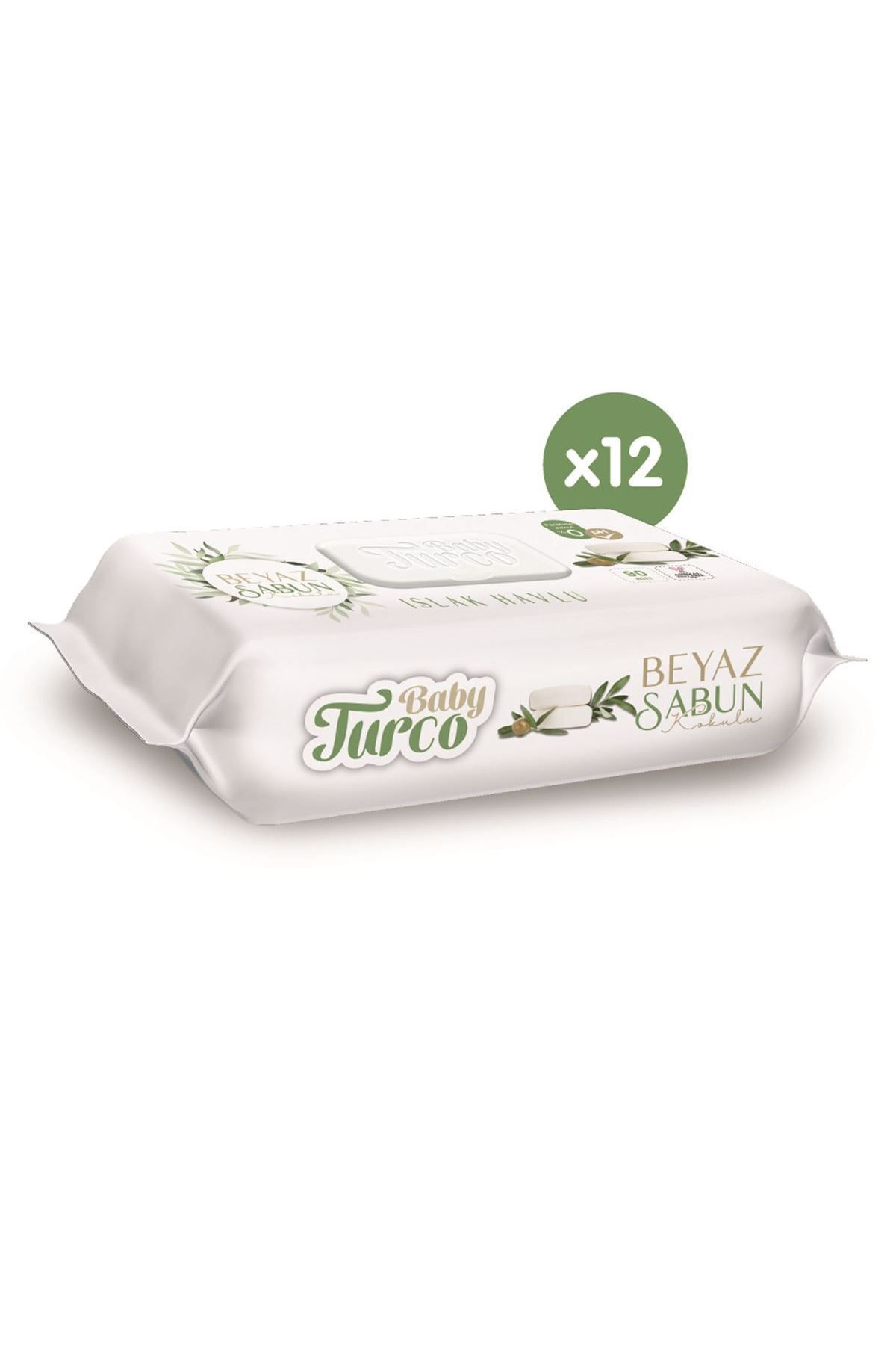 Beyaz Sabun Kokulu Islak Havlu 12x90