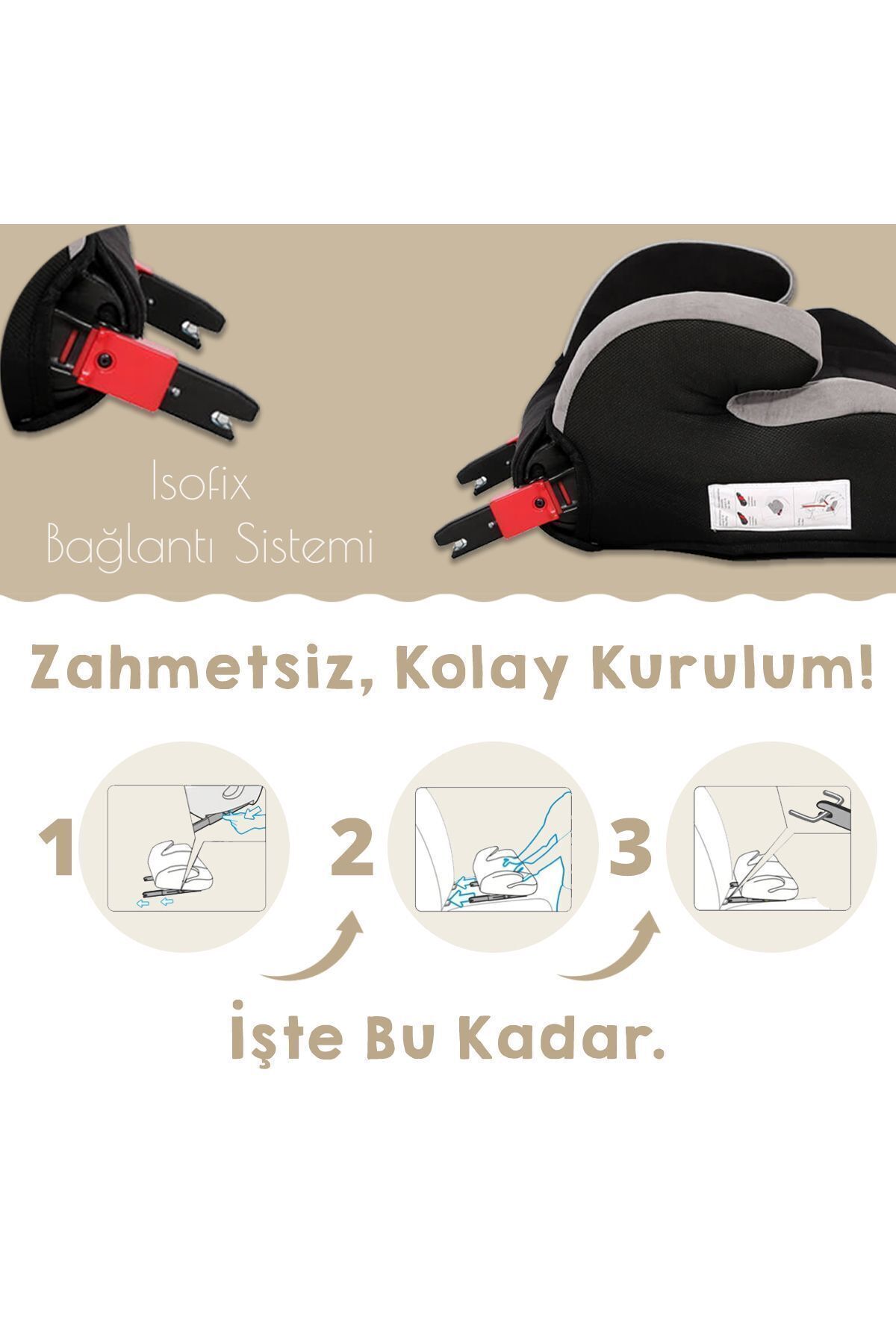 LORELLİ Coolbaby Sirius Isofix 15-36 Kg Isofixli Oto Koltuğu Yükseltici - Black fotoğrafı 4 (önizleme)