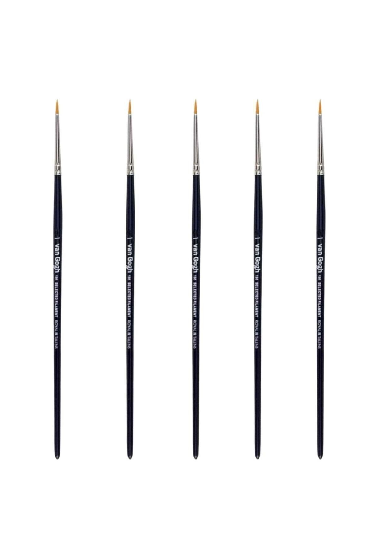 Art Tone Detay İçin İnce Uçlu Fırça Seti - Van Gogh Sulu Boya Fırçası Yuvarlak Uçlu Seri 191 5'li