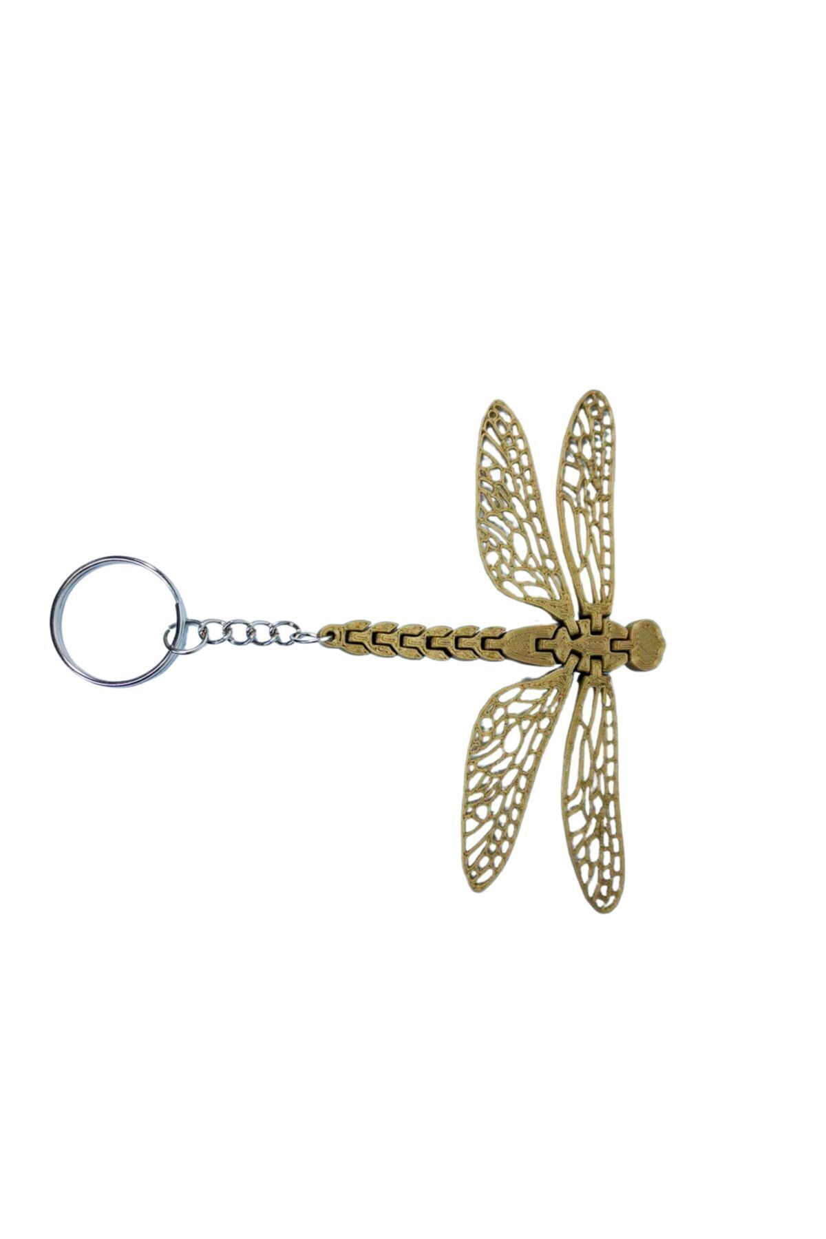 Tesseract-Gold Color Animated Dragonfly Keychain 2