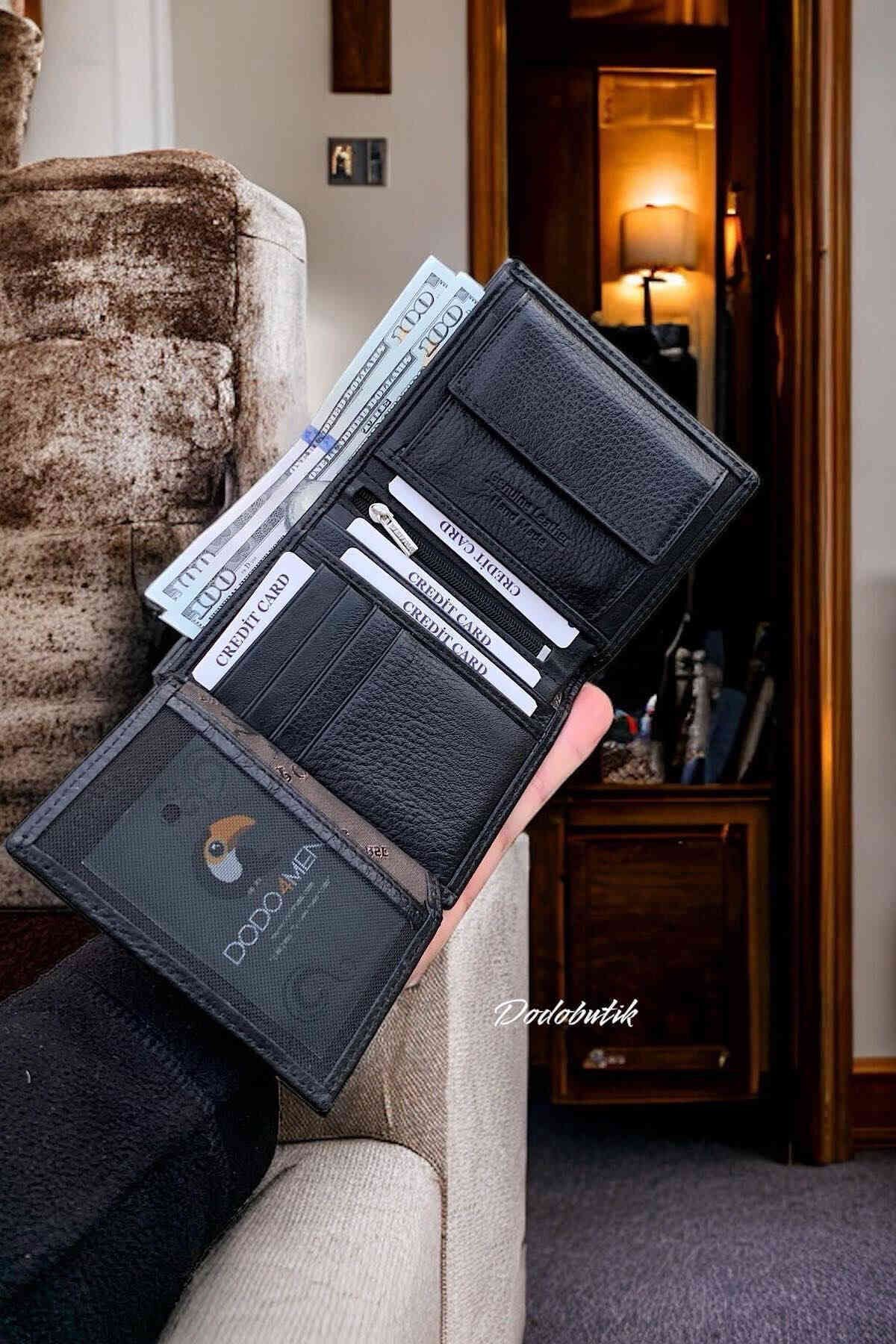 کیف پول مردانه واقعی چرم شکسته 12 سانتی متر X 9CM Dodo4men