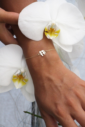 N GOLD 14 Ayar Çocuk Figürlü Altın Zarif Bileklik