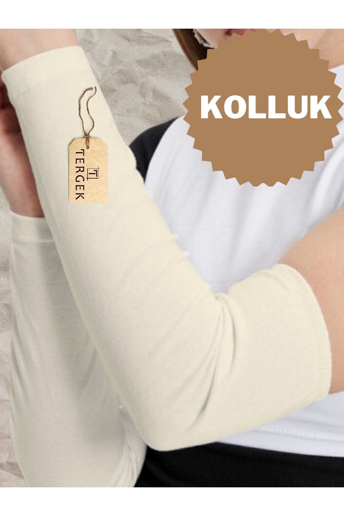 Sleeves Ecru Above Elbow Right Left Double Flexible Lycra Interlaced Combed Cotton, Daily Sports Modest Prayer