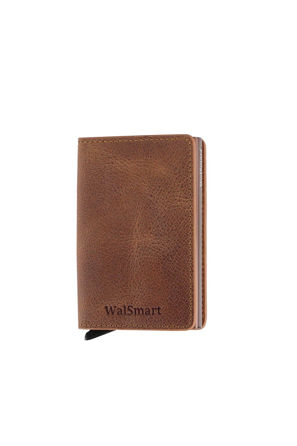کیف پول مردانه و زنانه چرمی مکانیسم هوشمند دیوانه را رزرو کنید WalSmart